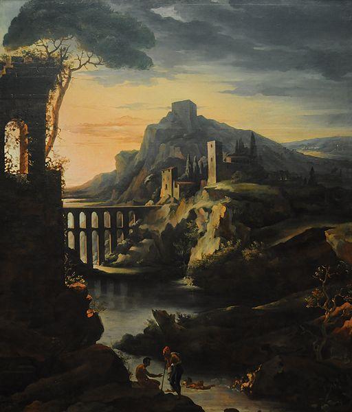 Theodore   Gericault Landscape with an Aquaduct Sweden oil painting art